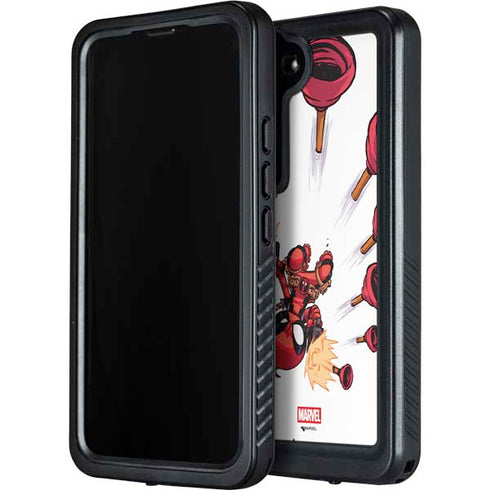 Marvel Deadpool Babypool Shooting Galaxy S24 Waterproof Case